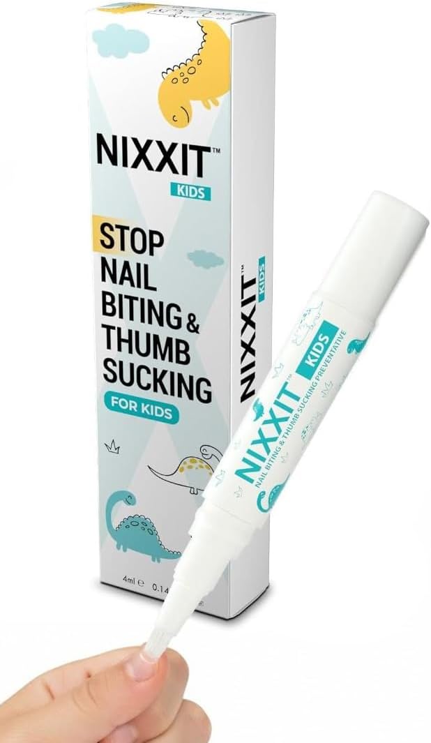 NIXXIT Nail Biting Treatment for Kids - Stop Nailing Biting Pen and Thumb Sucking for Adults & Children - Non Glossy Bitter Taste - Safe & Effective Solution
