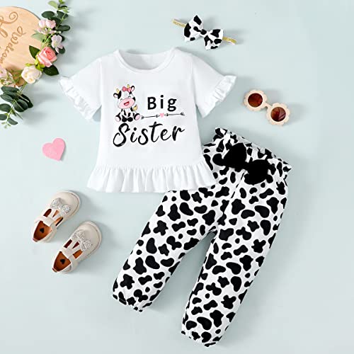 BIRTHDAY SHARK Big Sister Little Sister Matching Outfits Sisters Matching Outfits for Girls Cow Clothes2