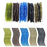 Lilureena 25 Pcs Senko Worms Fishing 3''Soft Lures Kit Plastic Bait Bass Fishing Lure for Wacky Rig Carolina Rigged Texas Rigged