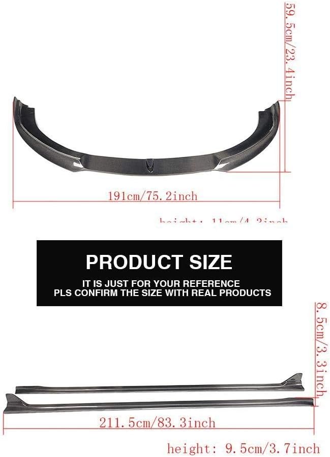 Carbon Fiber Front Lip and Side Skirts fits for Porsche Panamera S 4S 4 4D 2010-2013
