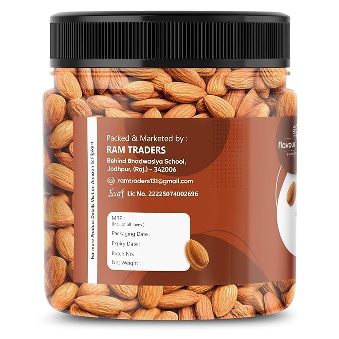Image of Flavour Delight Premium Almond Kernels (500g) | Fresh & Natural Whole Nuts | No Preservatives | Daily Nutrition Pack