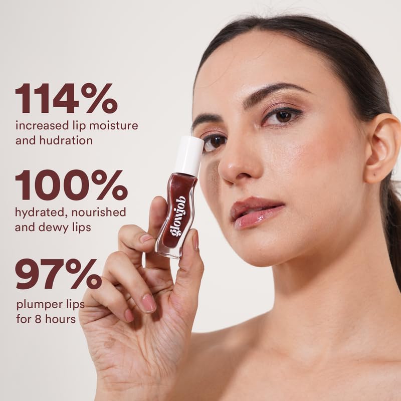 Image of Glowjob After Dark Brown Lip Oil - Hydrating Glossy Lip Oil with Sheer Brown Tint, Lightweight Non-Sticky Shine, Nourishing Soft Stain Finish