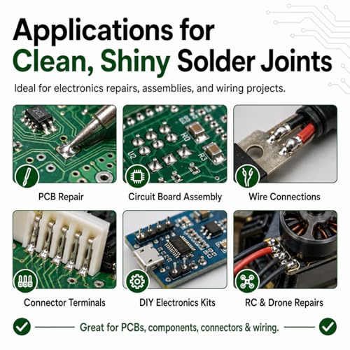 Image of 0.3mm Lead Free Solder Wire, Rosin Core Solder for Electronics, Sn97 /Ag0.3 /Cu0.7, 50g Fine Thin Solder Wire for PCB, Circuit Boards, Micro Soldering and Precision Repair | Precision PCB Repair