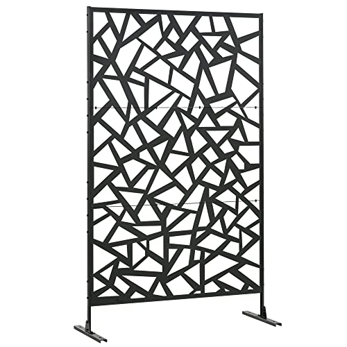 Outsunny Panneau Brise-Vue Jardin Balcon décoratif extérieur à Motif géométrique ajouré en...