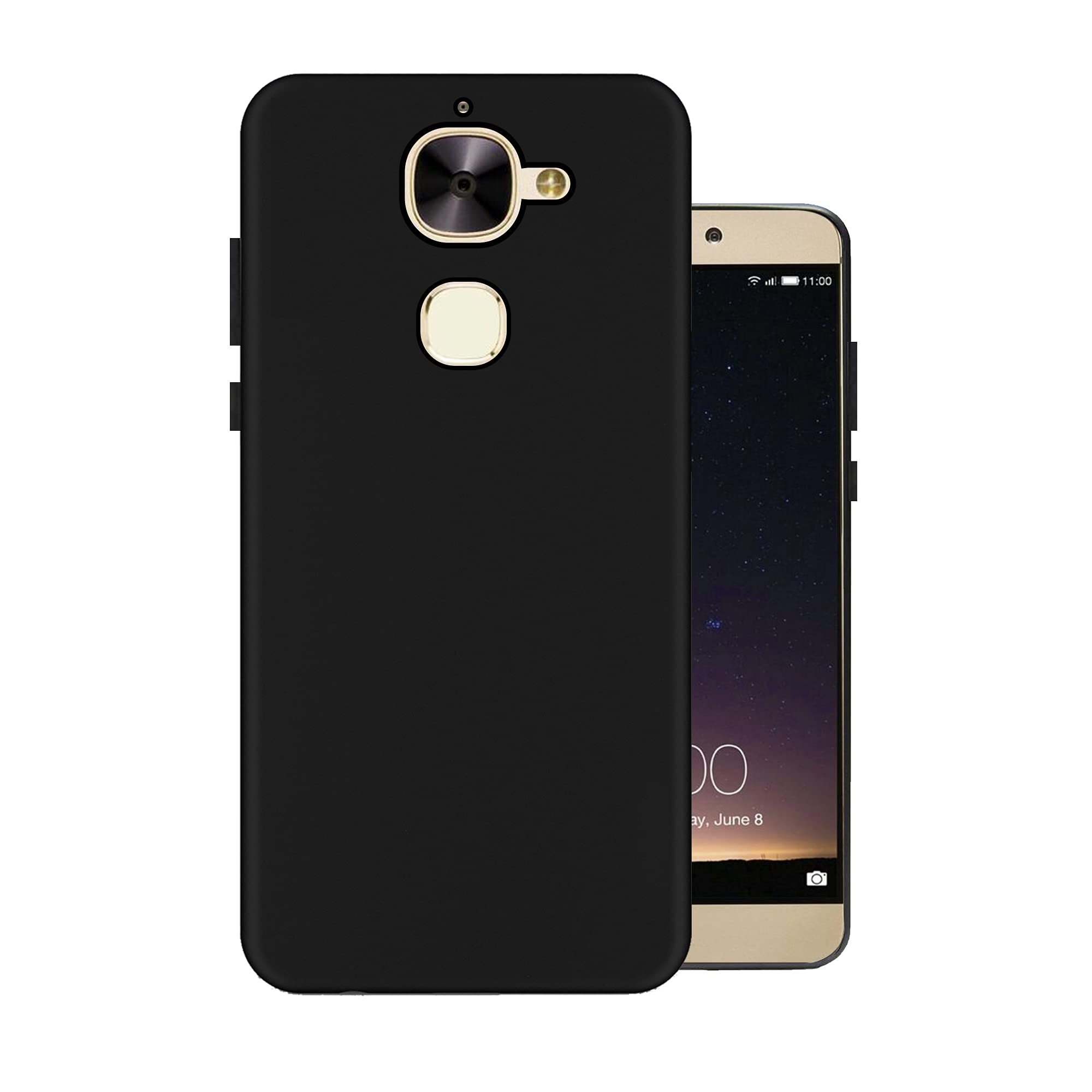 HELLO ZONE Exclusive Matte Finish Soft Back Case Cover for LeEco (LeTV) Le 2 - Black