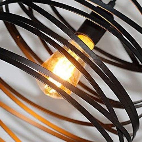 Lustre industriel vintage en fer forgé et finition spirale texturée