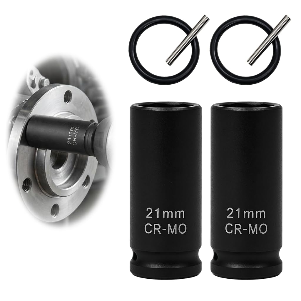 2 Pcs 21mm Deep Impact Sockets Half Inch Square Drive 53mm Impact Tool