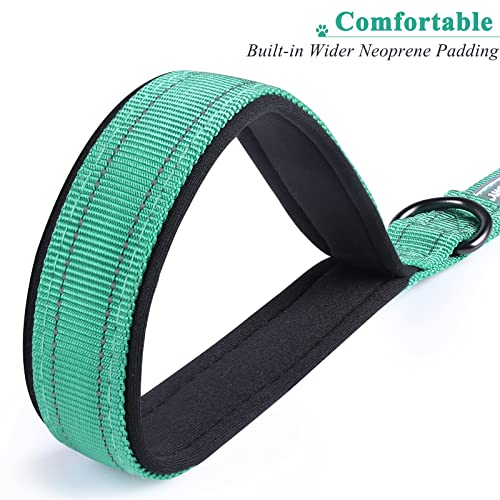 VIVAGLORY Short Dog Leash - Traffic and Training Leash for Medium & Large Dogs, 12 Inch, Green