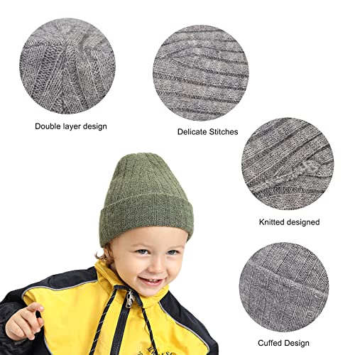 Image of Newborn Baby Wool Hat Cap Turban Toddler Warm Hat Kids Baby Cap Set