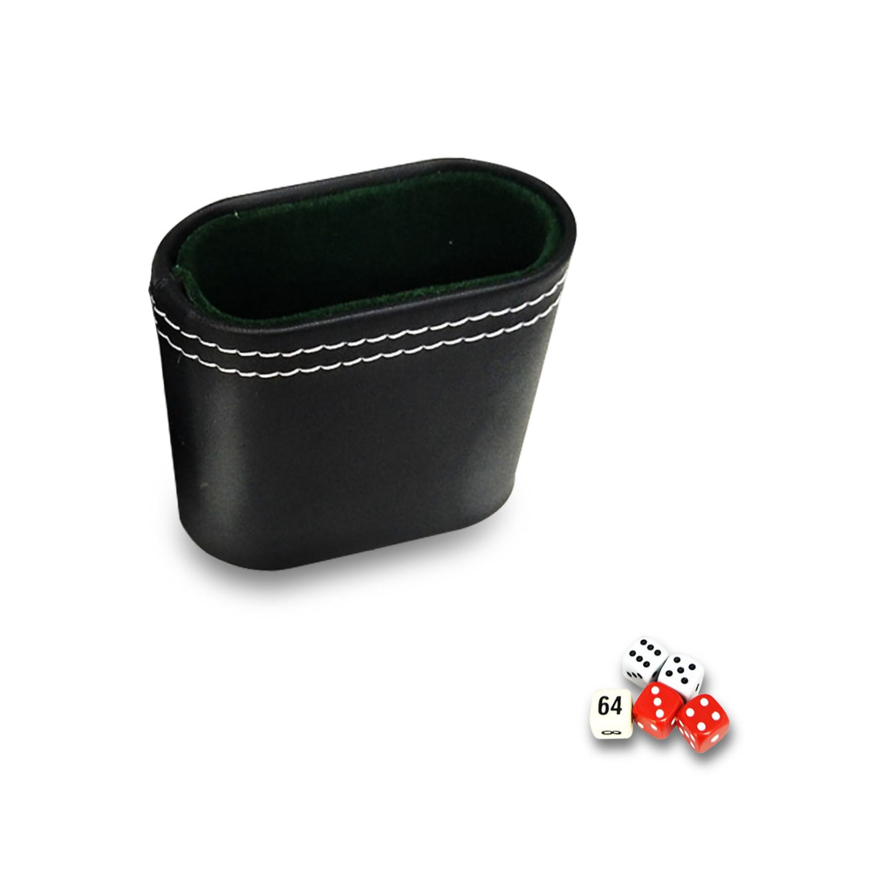 Dice Cup, 2.8x1.4'' Double Layer Quiet Leather Dice Cup, Portable Stacking for Bar KTV Poker Liars Party Games