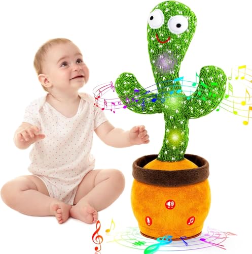 Image of Ayeboovi Dancing Talking Cactus Baby Toys Interactive Toy Repeating Records What You Say Volume Adjustable Singing Cactus Toddler Games with 120 Songs Easter Basket Stuffers for Kids