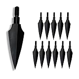 JIANZD Archery Broadheads 150 Grain Solid Screw-in Traditional Hunting Arrow Heads for Recurve Compound Bow Crossbow Pack of 12