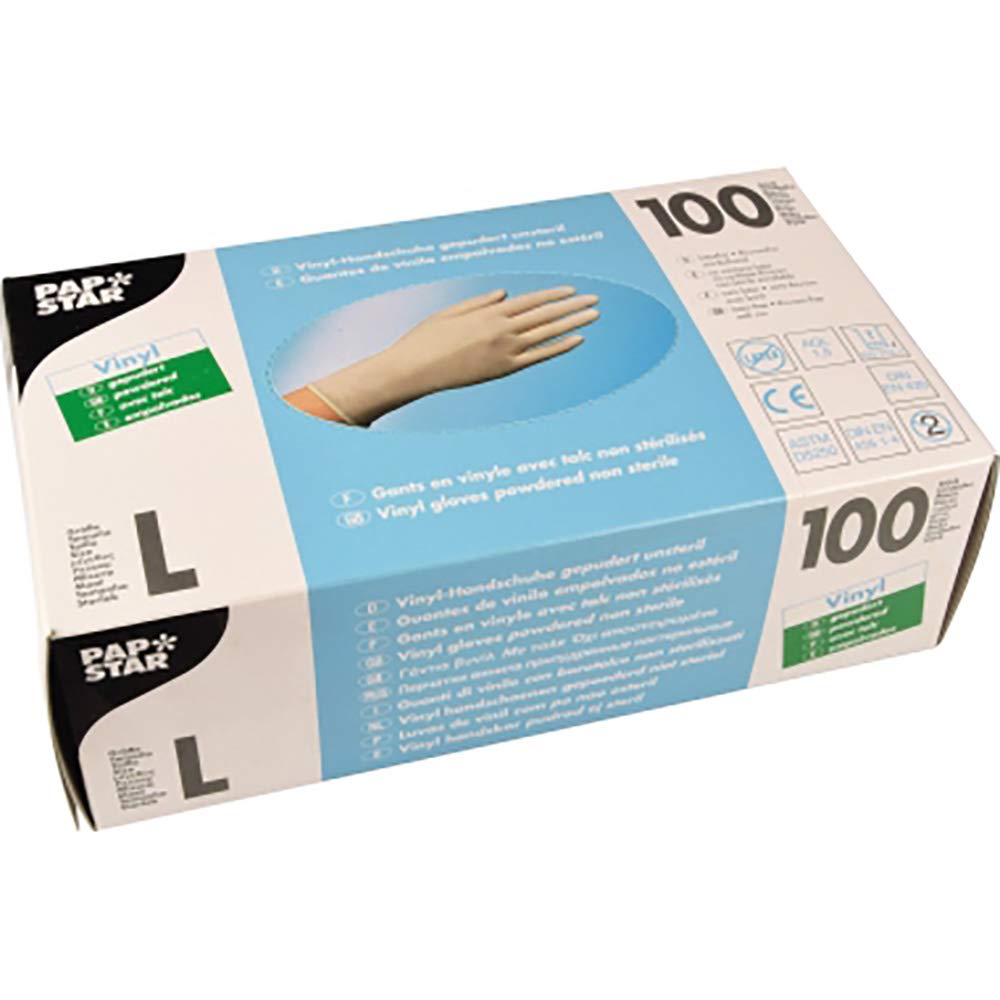 PAPSTAR Handschuh Vinyl gepudert natur L unsteril 100 St Gewerbe, Industrie & Wissenschaft