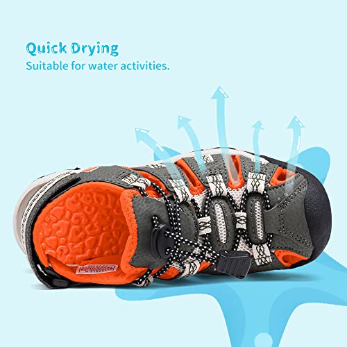 Image of DREAM PAIRS Boys Girls Summer Outdoor Athletic Sport Sandals Walking Water Hiking Hook and Loop Adjustable Multicolor for Toddler /Little /Big Kids