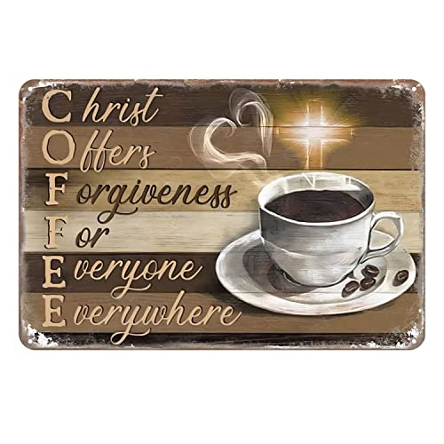 Aenaon Christ Offers Forgiveness for Everyone Everywhere Gifts Funny Bathroom Decor Wall Art Coffee Bar Vintage Metal Tin Sign Office Home Toilet Signs Wall Decor Pictures 8X12 Inch
