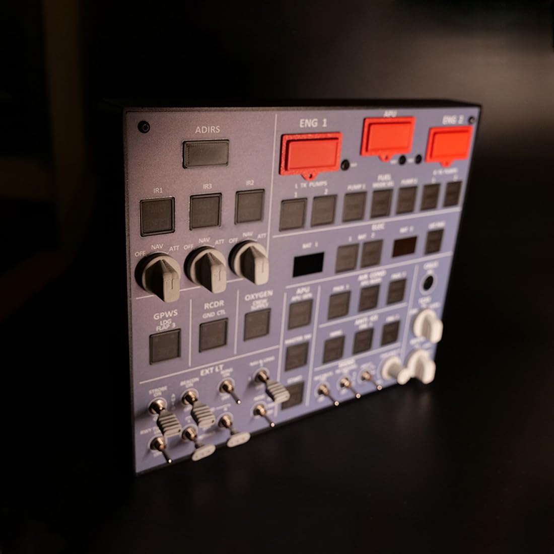 Rowsfire A107 A32X MAX Light OVHD Overhead Panel for MSFS 2020/2024 (Backlit+Metal Housing+Tactile Switches Edition) - Flight SIM Home Cockpit