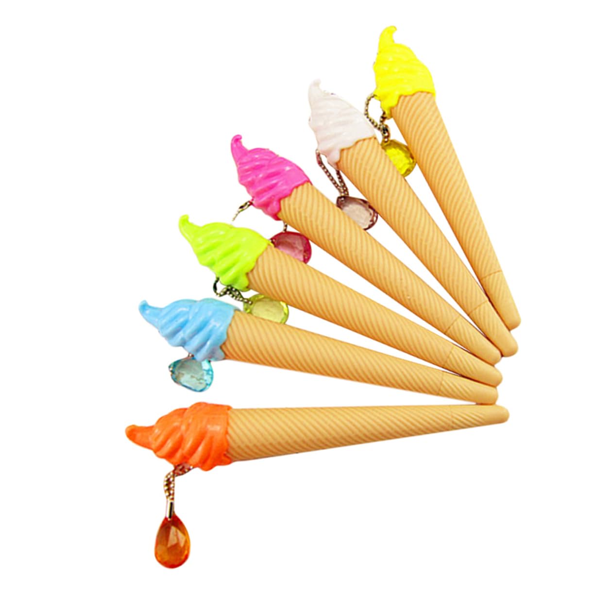 TEHAUX 48 Pièces Stylos à Gel Forme de Glace Lot de Stylos Créatifs pour Garçon Fille et Adolescents et Confortable Fournitures Scolaires Amusantes Couleurs de Coque