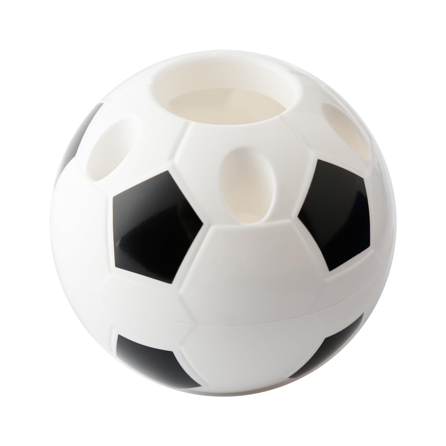 Bojueshaw Boys White&Black Soccer Pen Holder,Football-Themed Desk Organizer,Plastic Pencil Cup,Football Gift & Room Decor For & Girls Home,Office