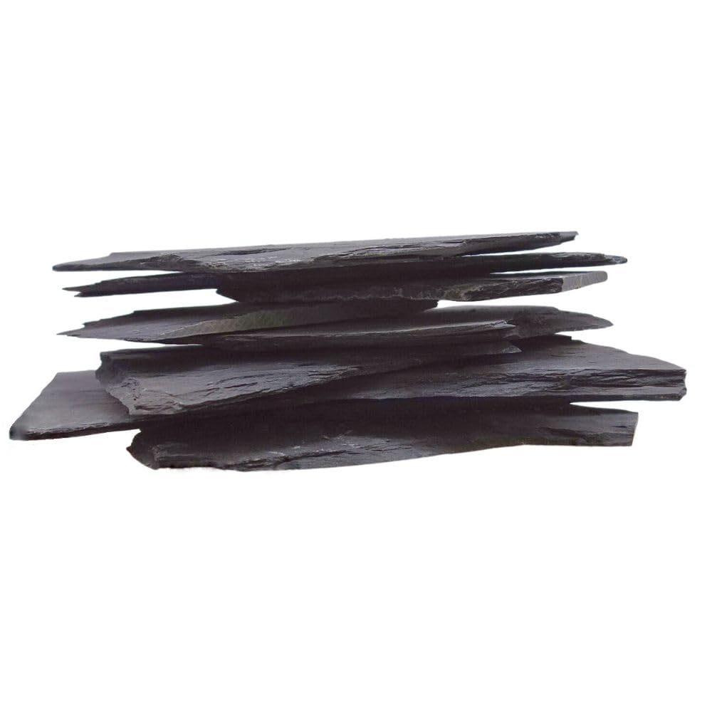 AquaOne Piastre per Acquario in Ardesia | Pietre Naturali 1 Pezzo di Ardesia 1,4-2,0 kg | Dimensioni 10-30 cm per Pietra | Decorazione per Aquascaping, Terrario