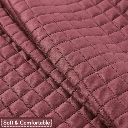 Image of HOKIPO Quilted Sofa Cover 6 Seater Set - Washable 3+2+1 Sofa Panel for Seat & Back | 'Quilt Classic' Pink (IN-927+926+925 * 2-Onion)