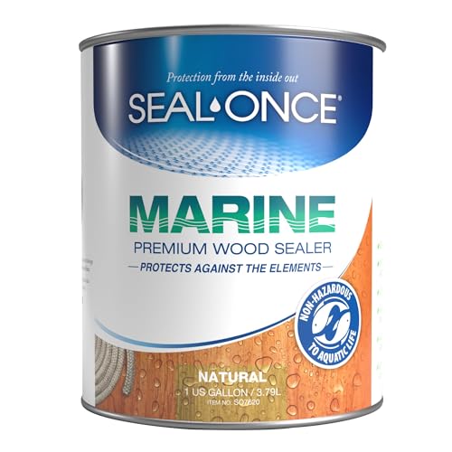 Image of Seal-Once Marine Waterproof Wood Sealer and Stain, Natural, 1 Gallon