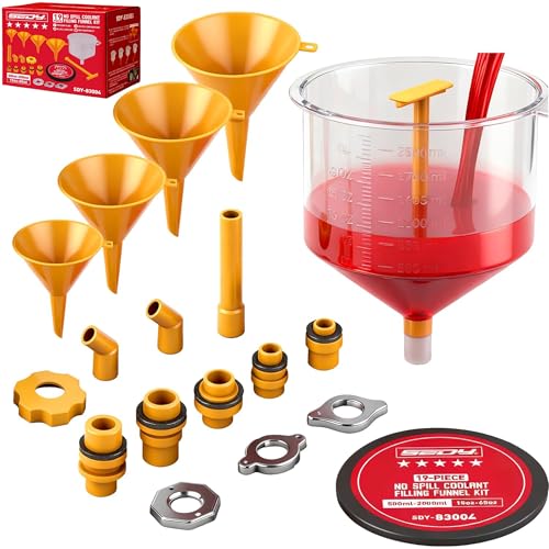 Ultimate No Spill Coolant Funnel Kit - 19-Piece...