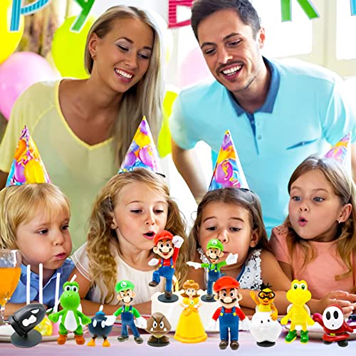 Mario Taarttoppers, Mario Figuren Set, Mario Taartdecoraties, Mario Cupcaketoppers voor Kinderen, Mario Taart Decoraties… - Image 6