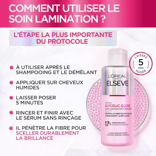 L'Oréal Paris - Soin Lamination Gloss - Brillance Ultime Longue Durée - Cheveux Ternes & Poreux - Enrichi en Acide Glycolique - Elseve Glycolic Gloss - 200 ml – Image 6