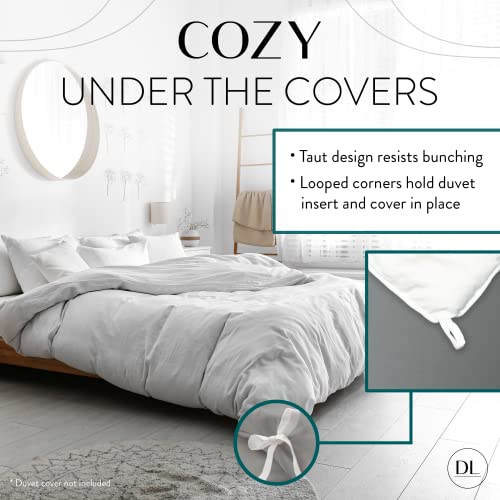 Image of Danjor Linens Duvet Insert King - Lightweight Down Comforter for King Size Bed - Cooling, Microfiber, Down Alternative Fill - Machine Washable, White