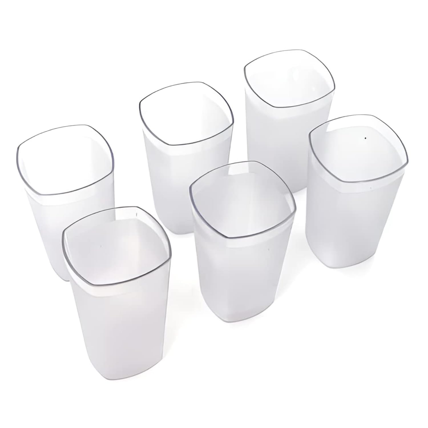 Vasos cuadrados de agua Oblivion de plástico de fibra de vidrio reutilizables juego de 6 piezas