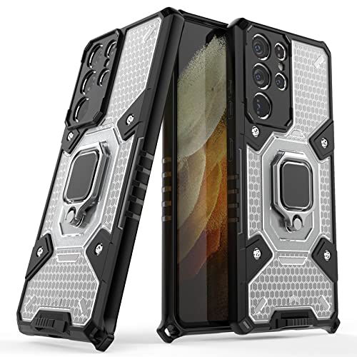 Glaslux Defender Case | Rotating Ring Holder & Kickstand in-Built | Military Grade Armor | Bumper Back Cover for Samsung Galaxy S21 Ultra 5G (Transparent) (B09LT4HQ3L) Amazon Price History, Amazon Price Tracker