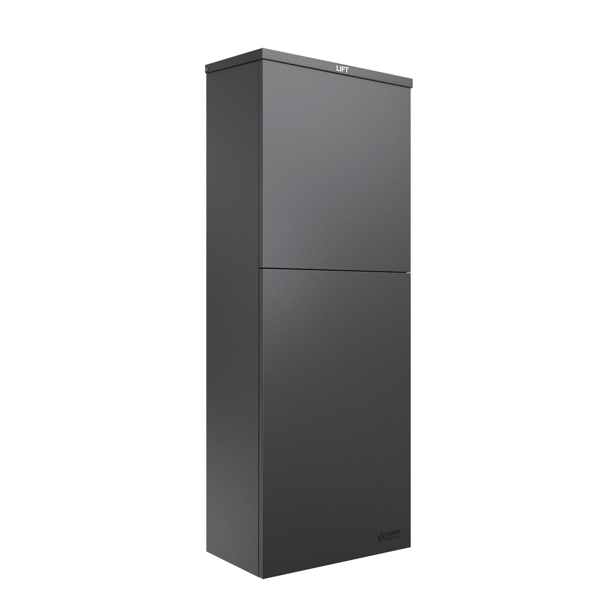 Iloveparcels Anthracite Oslo Secure Outdoor Parcel Letterbox With Rear Access, Lockable Anti Theft Weatherproof Parcel Drop Box, Galvanised Steel, Large Capacity For Home Deliveries - Grey Ral 7016