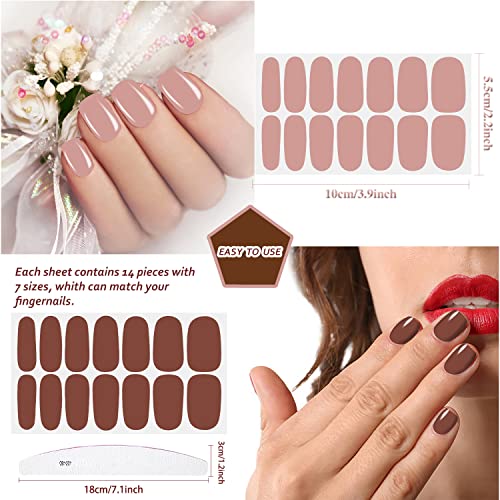 Jerclity 280 Pieces 20 Sheets Dark Solid Color Nail Polish Strips Nail Wraps With Nail File Self-Adhesive Gel Nail Strips Classic Retro Nail Stickers Full Nail Wraps For Women Girls Nail Art #TOP2