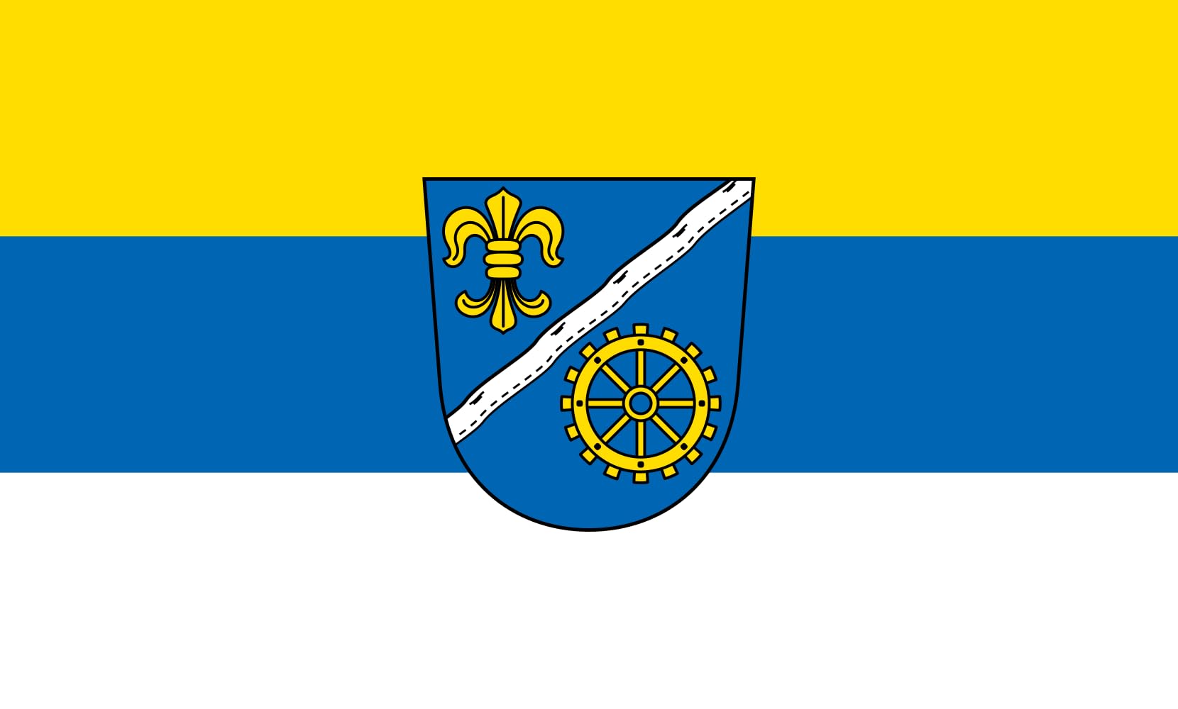 Drapeau large Vöhringen grand pavillon paysage 1.35m² pour mât de mairie