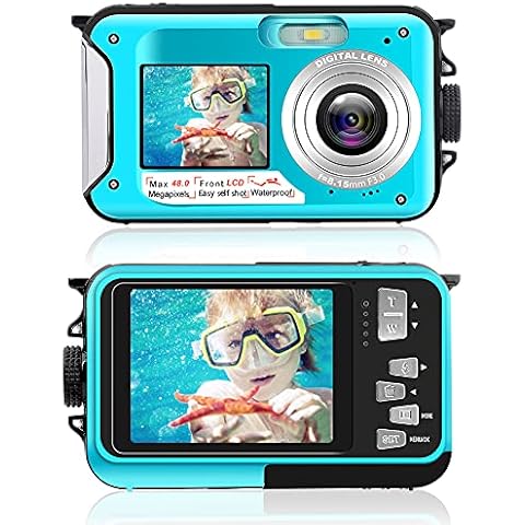 Camara Acuatica Sumergible 2.7K 48MP con Pantallas Duales Cover