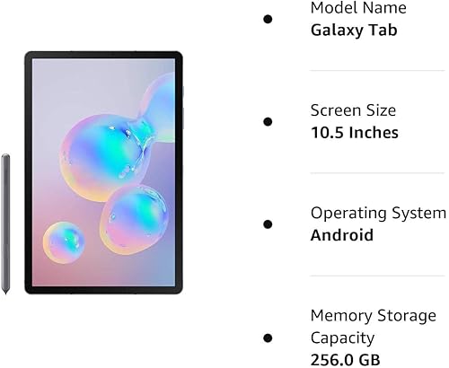 Miniatura 4 de Samsung Galaxy Tab S6 10.5 pulgadas, tableta WiFi de 256 GB, gris montaña, SM-T860NZALXAR (renovada)