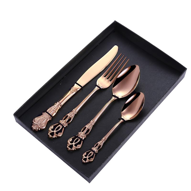 Amazon.com: SEELLODGE Silverware Flatware Cutlery Set, 4/16/24/32