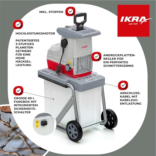 Foto von IKRA Elektro Gartenhäcksler Walzenhäcksler ILH 2800, Aststärke bis 44mm