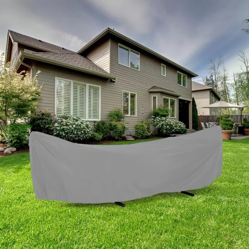 LUMINFLY Heavy-Duty Outdoor Hammock Cover, Waterproof 10 Ft Oxford Fabric, Gray, with Tie Strings and Drawcord for Garden Swing