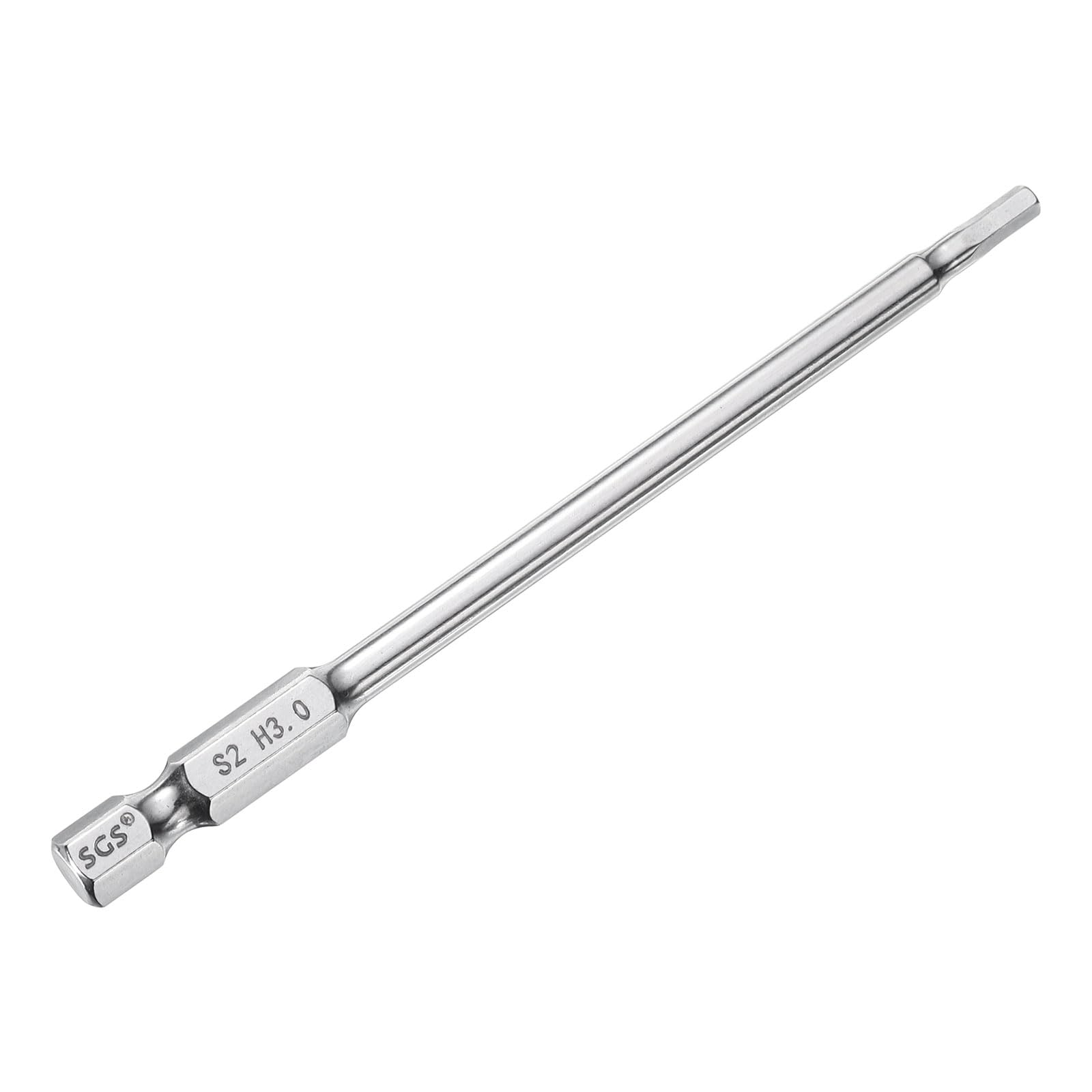 QUARKZMAN Punte per Cacciavite Chiave Esagonale 3mm (H3) Metrico 1/4" Attacco Esagonali 100mm (4") Punta Magnetica Lunghe Acciaio S2 Punta per Trapano Piatta Grado Industriale per Viti