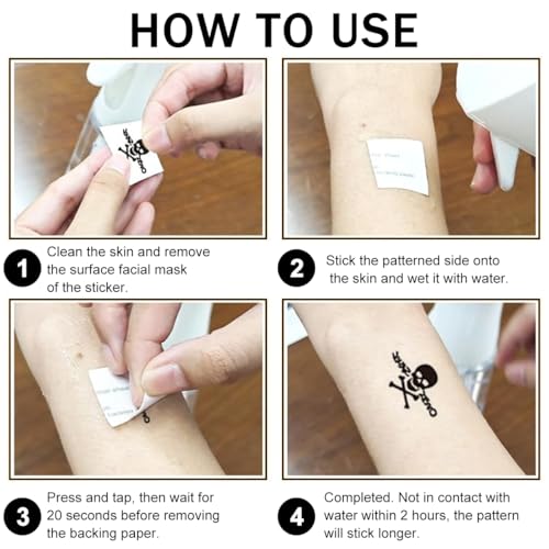 Image of MAYCREATE 72 Sheets Temporary Tattoo Black Large Animal-themed Tattoo Stickers Small Old School Style Waterproof Fake Tattoos for Arm, Legs, Calf