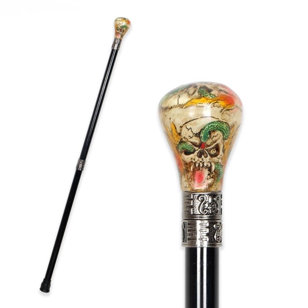 Buy Skull With Snake Head Resin Handle Fashion Walking Stick Man Luxury Decorative Walking Cane