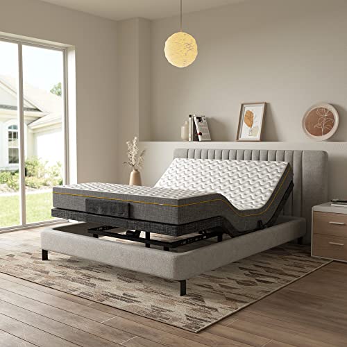 Banti Ergonomic Adjustable Bed Base With 5 Preset & 2 Memory Positions, Massage, Under-Bed Nightlight, Dual Usb Charging Ports, Head/Foot Incline, Wireless Remote, Adjustable Leg Heights, Full #TOP28