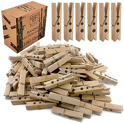 Wäscheklammern aus Bambus - 100 Stück - Nachhaltige Holzklammern - Holzwäscheklammern zum Wäscheaufhängen und Basteln Wäscheklammern aus Bambus - 100 Stück - Nachhaltige Holzklammern - Holzwäscheklammern zum Wäscheaufhängen und Basteln
