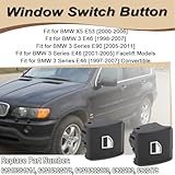 ZAMDOE 61318381514 Window Regulator Switch Button for BMW X5 E53 3 Series E46 1998-2007 E90 M3 320i, 323i 325i 325xi 328i 330i 330xi Sedan Convertible Push Button Window Switch Replace Parts - Image 2