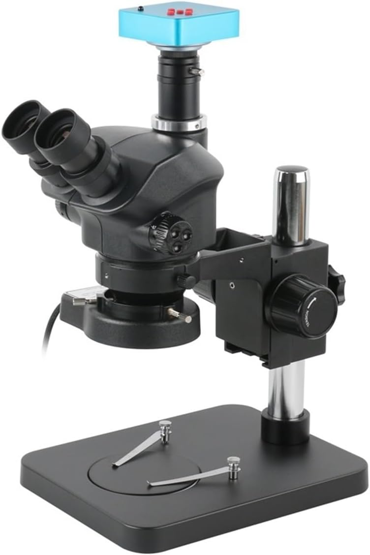 Lab Microscope Slides 48MP 2K USB Video Camera 7X-50X Simul-Focal Trinocular Microscope Zoom Stereo Microscope Microscope Parts (Color : 14MP HDMI VGA B)