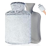 Hot Water Bottle, Fythao Rubber Hot Water Bottle for Pain Relief, Hot Water Bag for Cramps, Bed Warm
