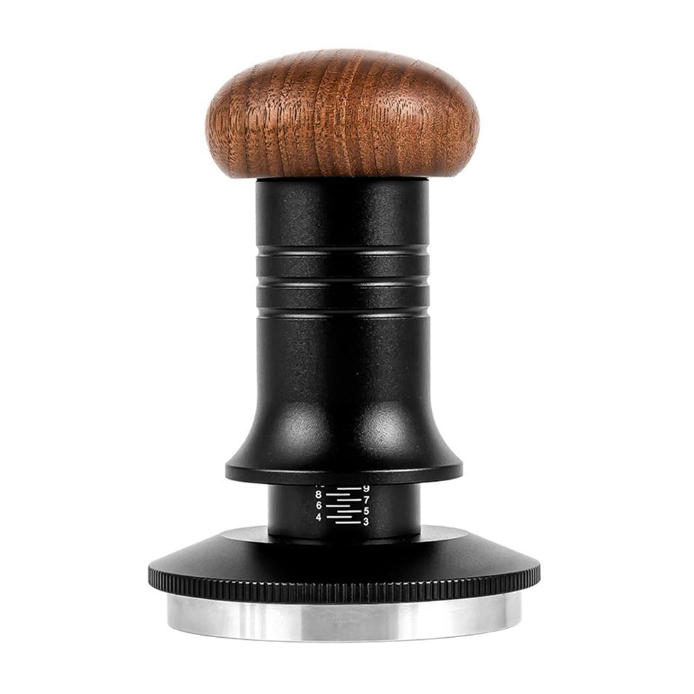 Vjsujehgy Elastic Tamper Balanced Force Filling Powder Hammer Adjustable Press Coffee Impact Powder Hammer 51mm