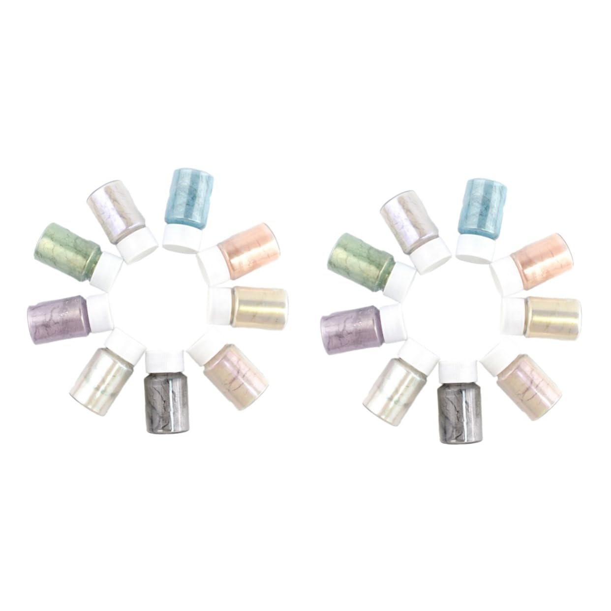 Angoily 2 series Polvo Polarizado Pigmento Tonificador Tinte Iridiscente Polvo De Mica Para Uñas Para Cambiar Labios Resina Epoxi Colorante De Mica Brillante 9 piezas*2