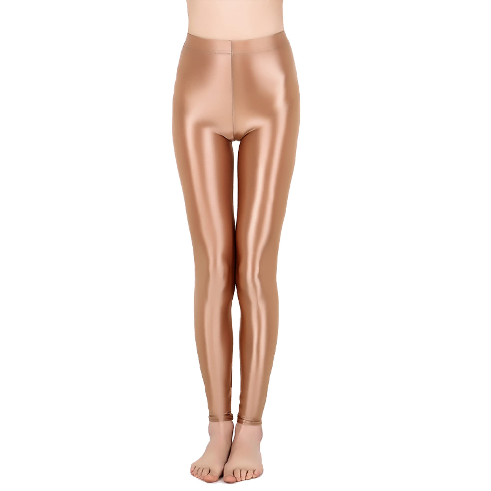 cloudmall Women Sexy Semi Opaque Pantyhose Running Tights Yoga Leggings Oil Shiny Stocking